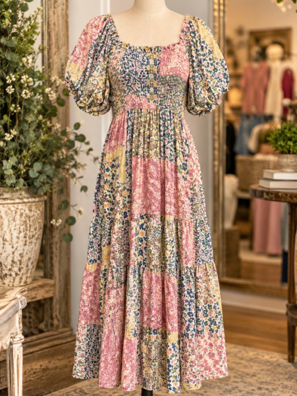Patchwork Midi Dress